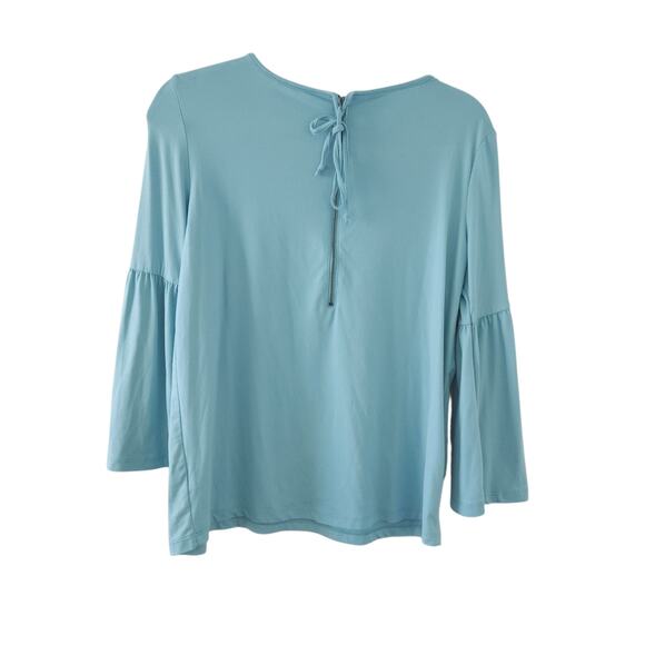 Downeast Womens Blue Blouse Shirt Small Bell Sleeves Soft Stretchy Top - Picture 2 of 5